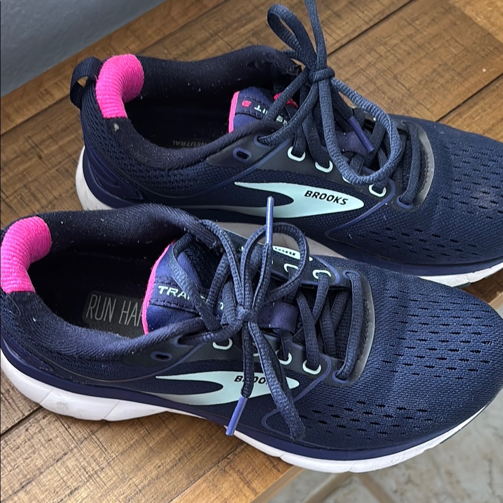 Brooks Navy and Pink Running Shoes